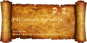 Pásztori Kornél névjegykártya