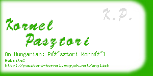 kornel pasztori business card